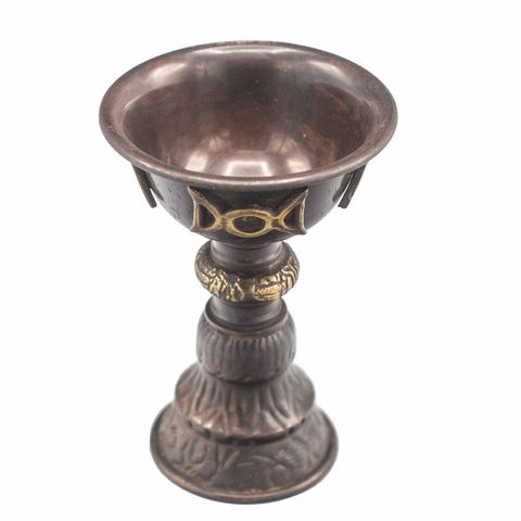 Antique Copper Ritual Goblet with Triple Moon