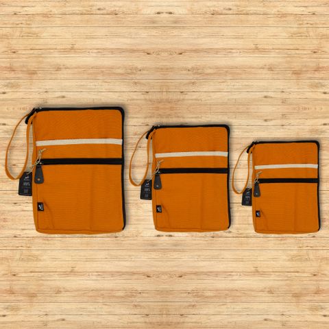 Orange Canvas Large Laptop Pouch 30x40cm