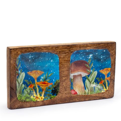Teal Mushroom Double Trinket Tray