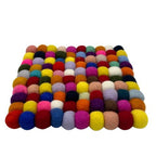 Multi Colour Felt Ball Square Placemat
