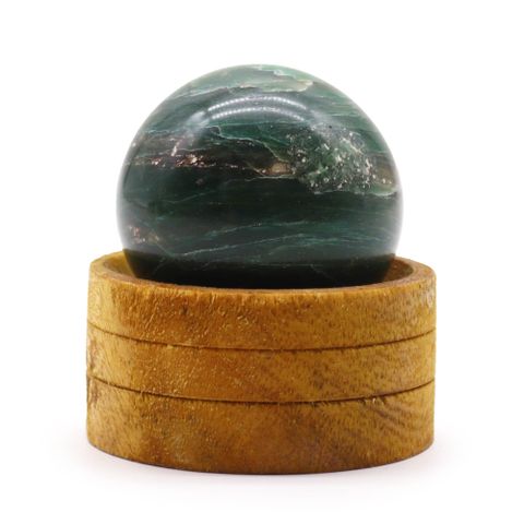 Indian Jade Gemstone Sphere with Stand