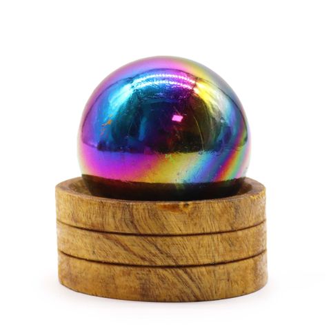 Amethyst Aura Gemstone Sphere with Stand