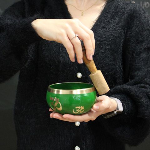 Buddha Black/Orange  Singing Bowl Set