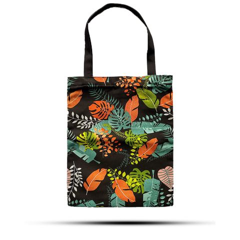Dark Tropical Motif Classic Tote Zipper Bag