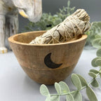 Three Moons Wooden Smudge and Ritual Offerings Bowl  11x7cm