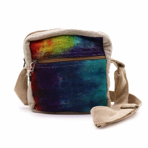 Tiedye Hemp Messenger Bag 1  Zip