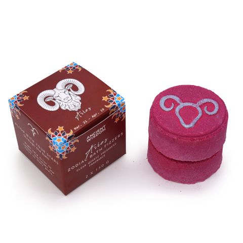 Aries Set of Zodiac Bath Fizzers with Horoscope