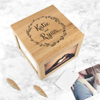 Eleanoras Couples Oak Photo Keepsake Box With Wreath Design Boxes & Chests