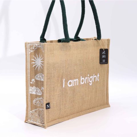 I am Bright Hop Hare Jute Big Bag
