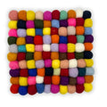 Multi Colour Felt Ball Square Placemat