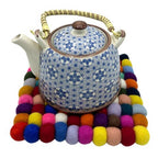 Multi Colour Felt Ball Square Placemat