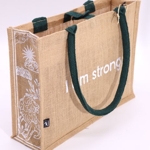 I am Strong Hop Hare Jute Big Bag