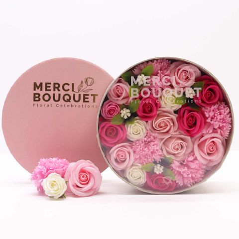 Baby Blessings Pinks Soap Flower Round Box