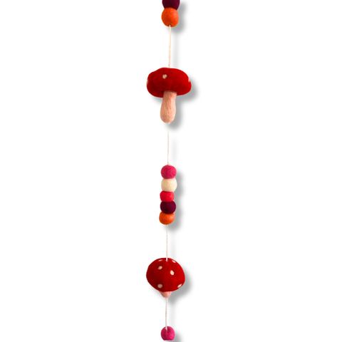 Redtop Mushrooms Felt Wall Hanging