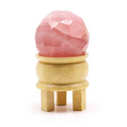 Rose Quartz Gemstone Faceted Healing Ball & Stand