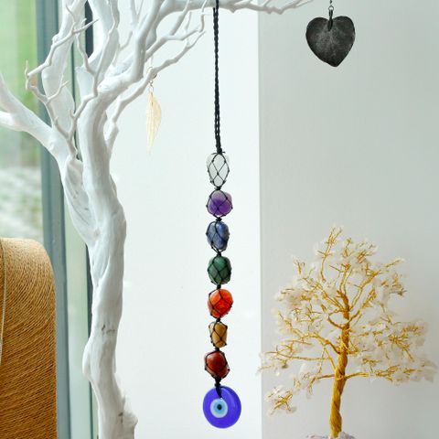 Evil Eye Hanging Chakra Stone  Pendant