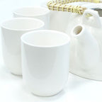 Classic White Herbal Teapot Set