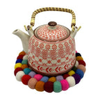 Multi Colour Felt Ball Round Placemat