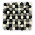 Multi Grey Felt Ball Square Placemat