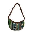 Bold Greens Jacquard Hobo Bag