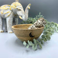 Three Moons Wooden Smudge and Ritual Offerings Bowl  13x7cm