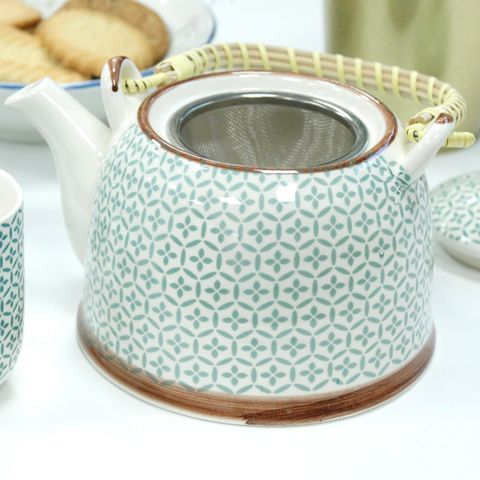 Green Mosaic Herbal Teapot Set