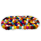 Multi Colour Felt Ball Oval Centre Mat