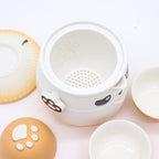 Orange Panda Teapot Set & Three Cups