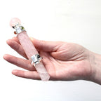 Rose Quartz Hexagonal Crystal Healing Wand - 12cm