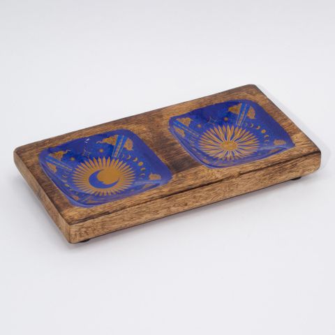 Sun & Moon Hop Hare Enamelled Double Trinket Tray