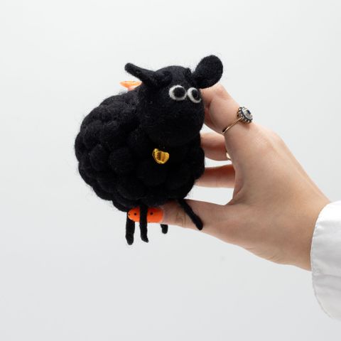 Black Little Felt Sheep
