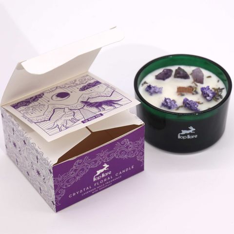 The Moon Hop Hare Crystal Magic Flower Candle