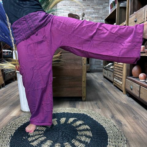Thai Fisherman Mandala Mantra Purple Aladdin Yoga Festival Pants