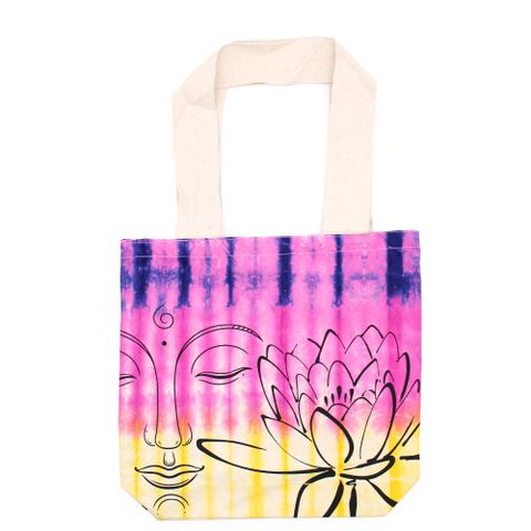 Lotus Buddha Multi Colour Tie Dye Cotton Bag