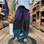 High Cross Himalayan Print on Purple Yoga and Festival Pants