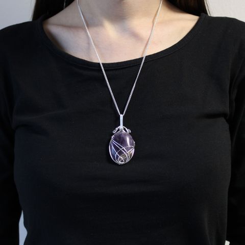 Amethyst Swirl Wrapped Gemstone Necklace