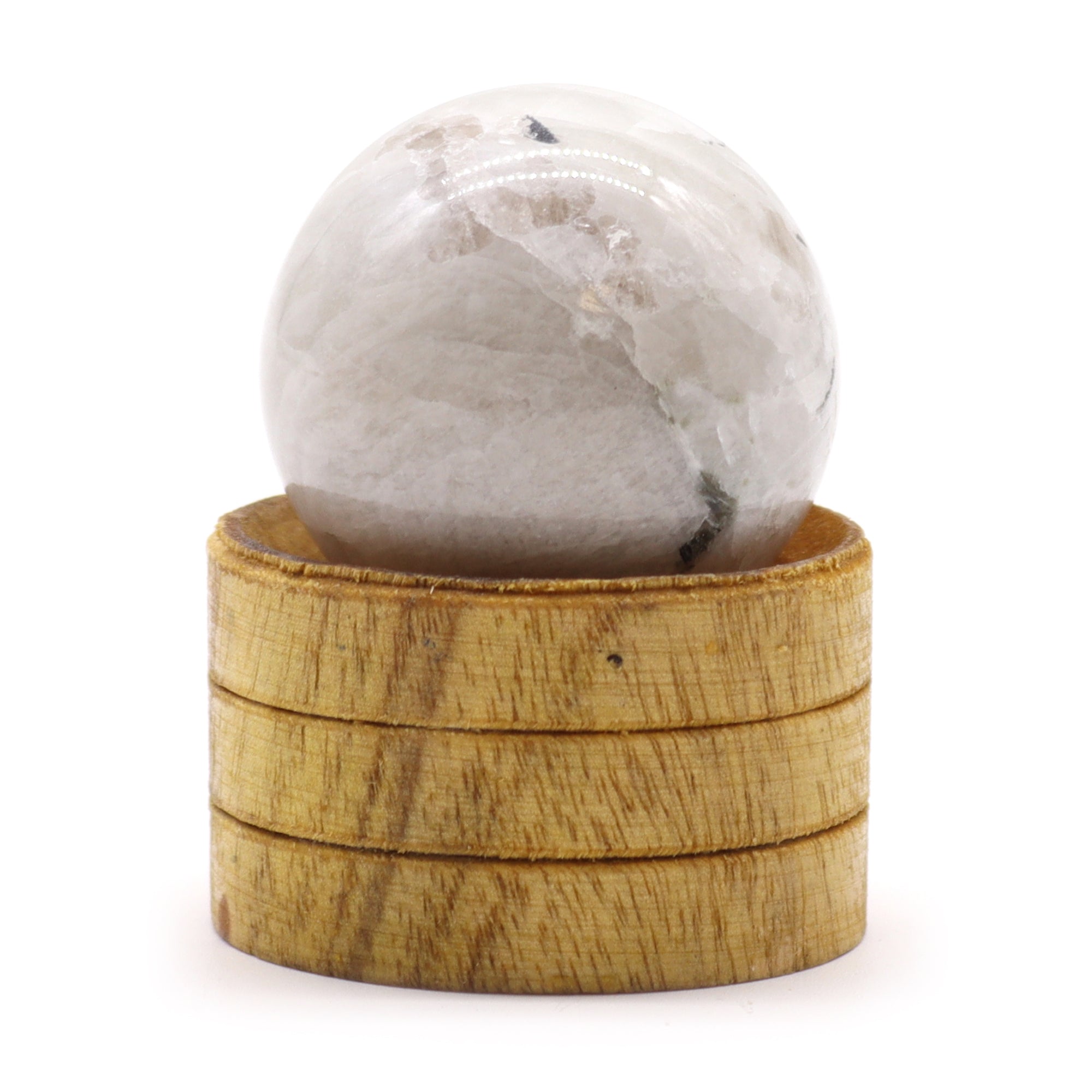 Indian Moonstone Gemstone Sphere with Stand 40mm