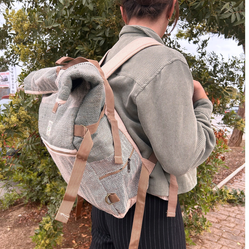 Sage Hemp Trekking Rolling Backpack