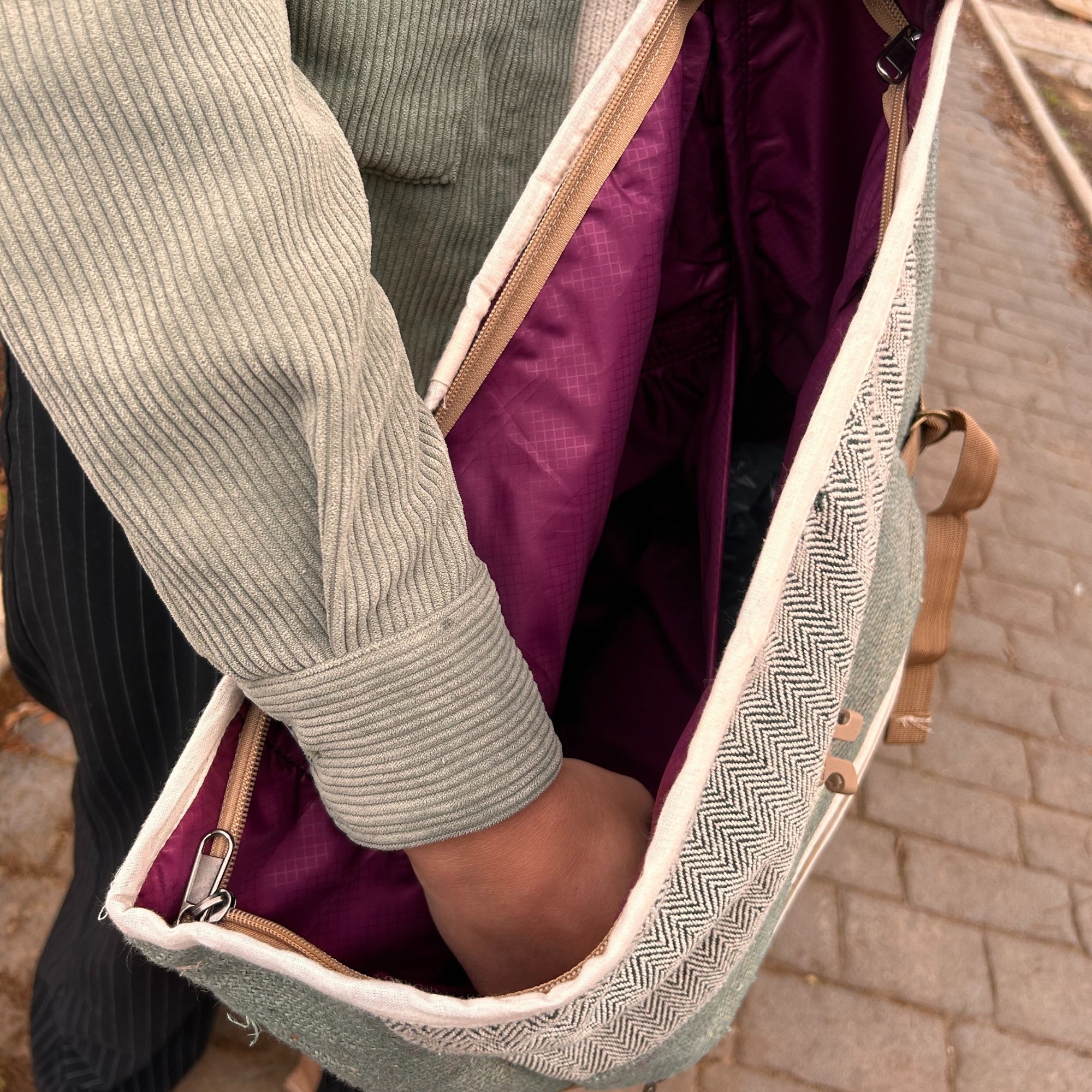 Sage Hemp Trekking Rolling Backpack