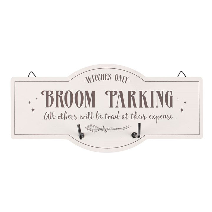 Eleanoras BROOM PARKING WALL HOOK SIGN SIGNS & PLAQUES