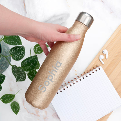 Eleanoras PERSONALISED GLITTER WATER BOTTLE Water Bottles