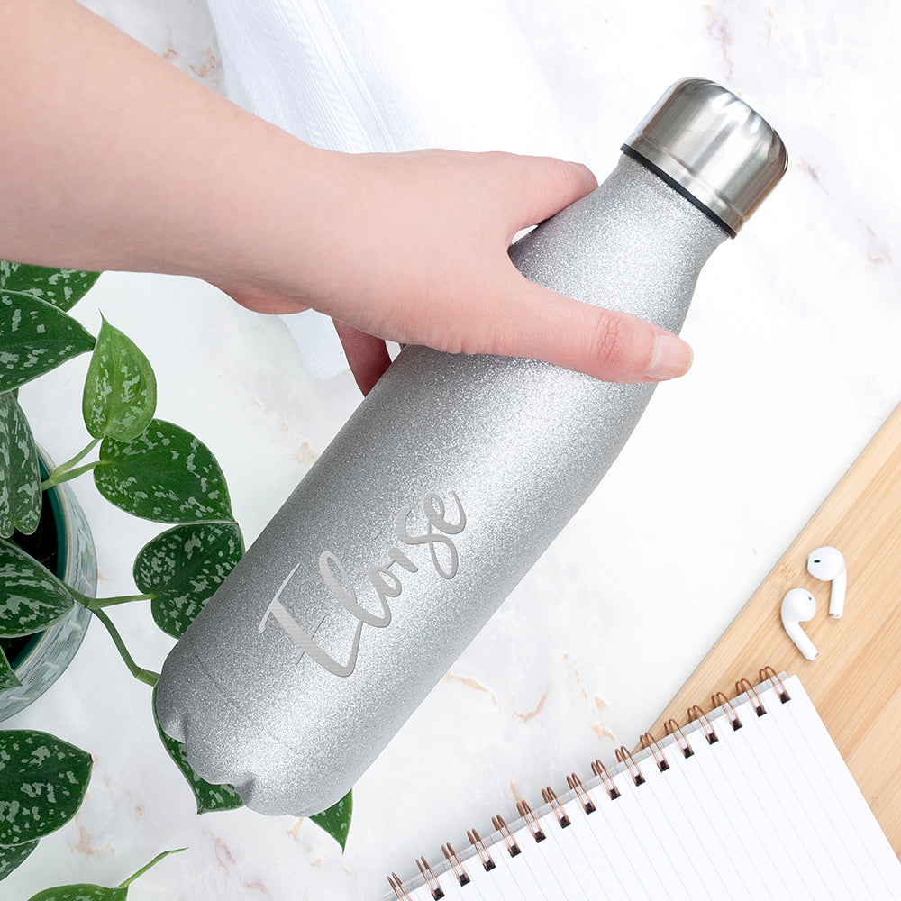 Eleanoras Personalised Glitter Water Bottle Bottles & Flasks