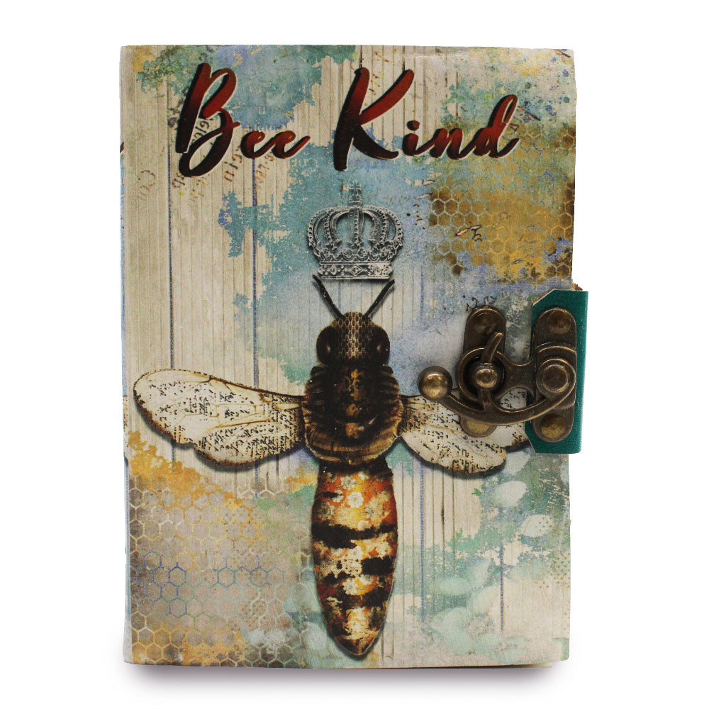 Bee Kind Deckle-edge Leather Notebook