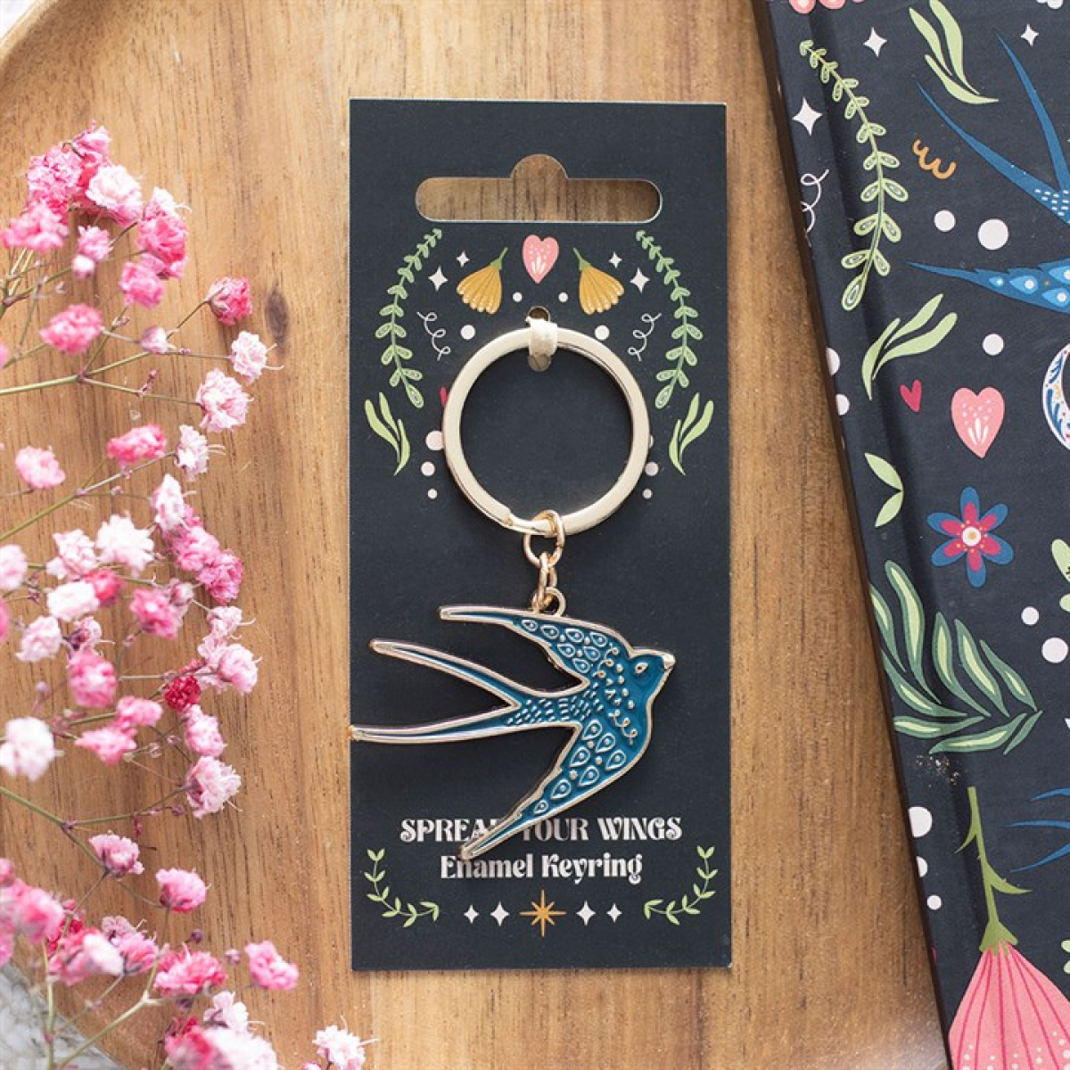 The Swallow Enamel Keyring