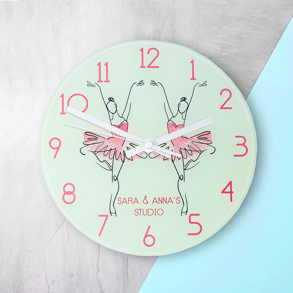 Eleanoras Graceful Ballet Dancer Personalised Wall Clock Clocks