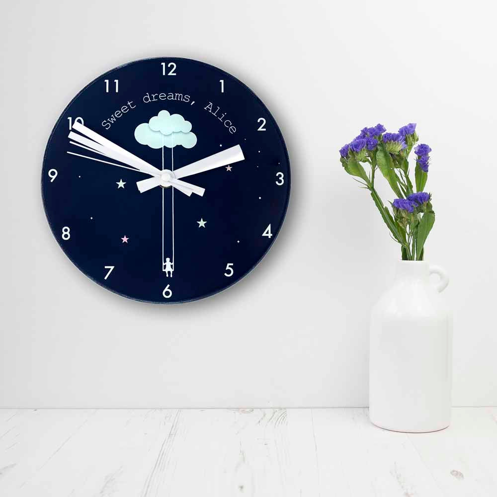 Eleanoras SWEET DREAMS LITTLE ONE PERSONALISED WALL CLOCK Clocks