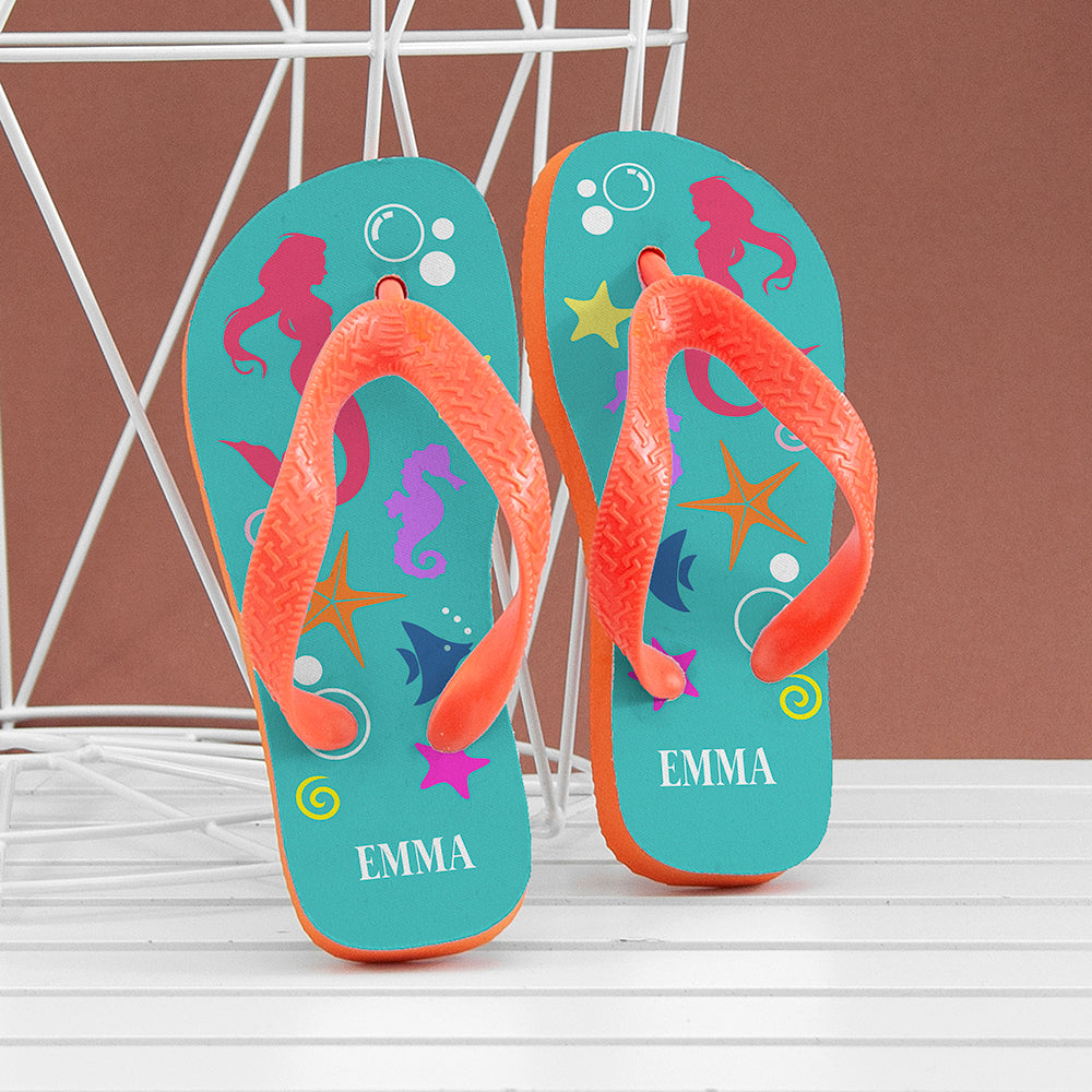 UNDER THE SEA KIDS PERSONALISED FLIP FLOPS