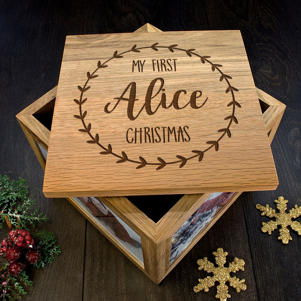 Eleanoras BABY'S FIRST CHRISTMAS PERSONALISED MEMORY BOX 