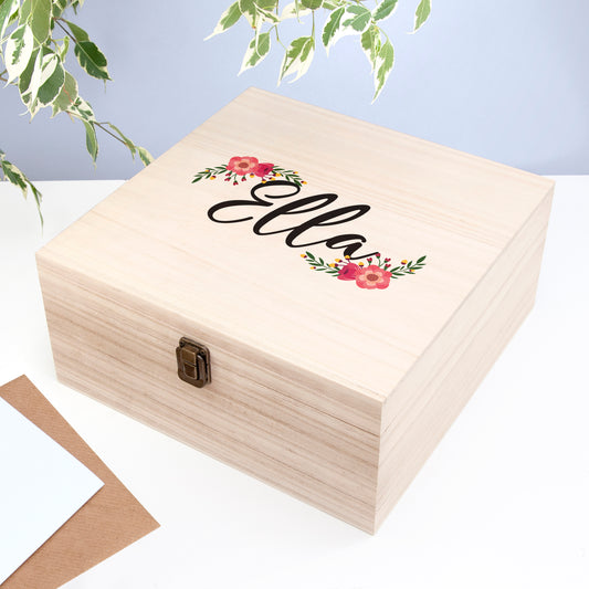 Eleanoras PERSONALISED FLORAL BRIDESMAID KEEPSAKE  BOX Boxes & Chests