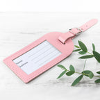 Eleanoras Personalised Pastel Pink Foiled Leather Luggage Tag Luggage Tags